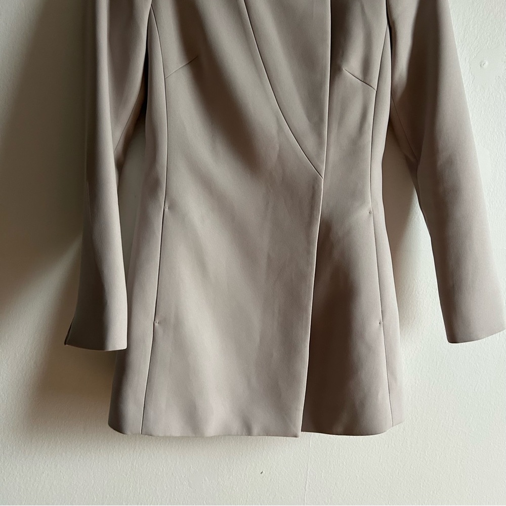 Reiss Sz 4 Clarence Light Grey Structured Classic Tailored Blazer Coat - Picture 5 of 15